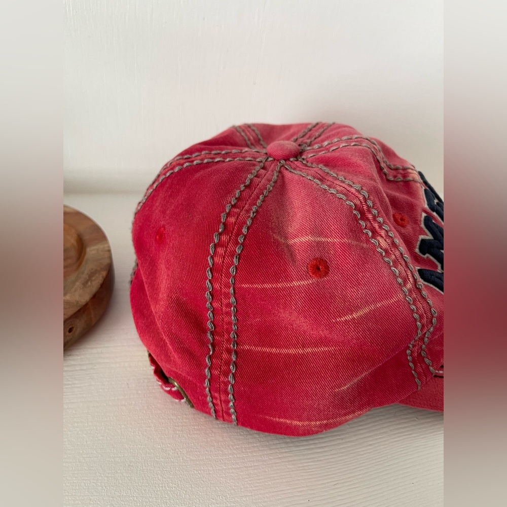 Kbethos  Vintage Distressed America Baseball Cap Red Strap Back - Picture 7 of 8
